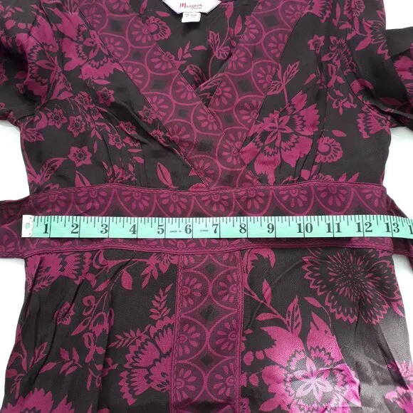 Monsoon Magenta Pink and Black Floral Midi Dress - Picture 7 of 10